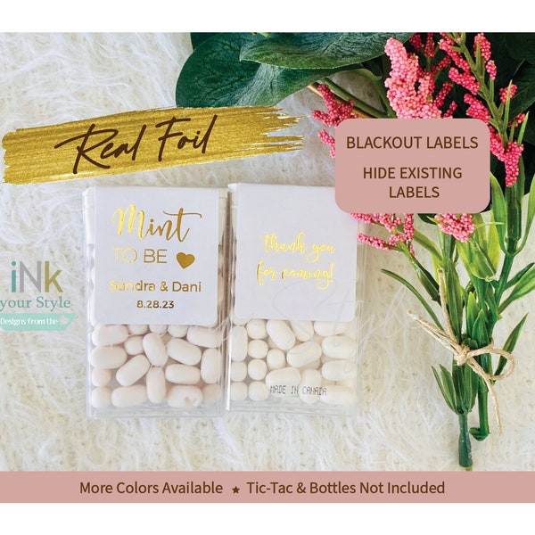 Personalized real foil wedding Tic Tac® Labels/wedding favor labels/Tic Tac® labels/Tic Tac® labels/Mint to be Tic Tac® labels/ #W105