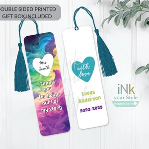 Personalized Bookmark for teachers, Custom Bookmark for teachers, personalized teacher gift, Thank you for being part of my story,