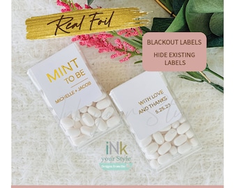 Personalized real foil wedding Tic Tac® Labels/wedding favor labels/Tic Tac® labels/Tic Tac® labels/Mint to be Tic Tac® labels/ #W102