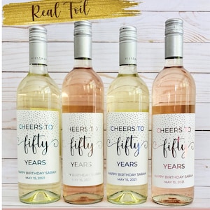 Personalized real foil cheers birthday wine Labels/Birthday mini champagne - mini wine foil labels/personalized birthday wine label/ #BD200