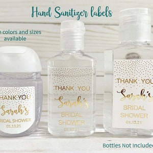 30 Personalized Hand Sanitizer Labels/personalized Bridal Shower labels/bath and body works and rectangular hand sanitizer label/
