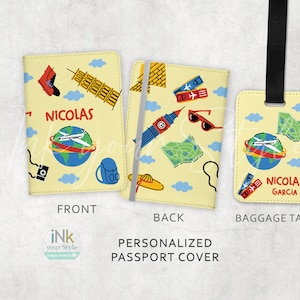 Personalized Passport holder | Personalized Passport Cover for kids | Personalized Luggage Tag | Personalized Gift for Kids | travel Gift
