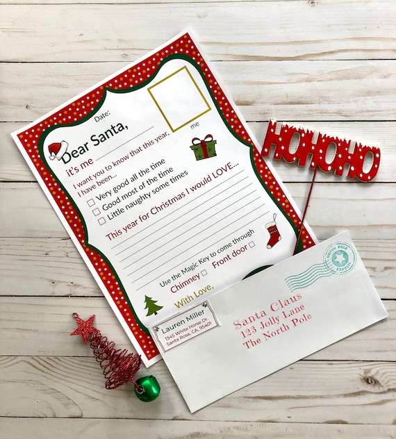 Christmas Gift Kids Personalised Letter from Santa With Envelope Reindeer Dust