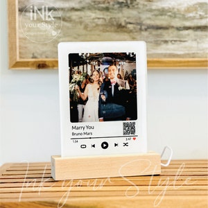 Personalized light up Photo plaque/Personalized Song Acrylic table lamp /LED Light Music photo frame/Valentine's day gift/Anniversary gift