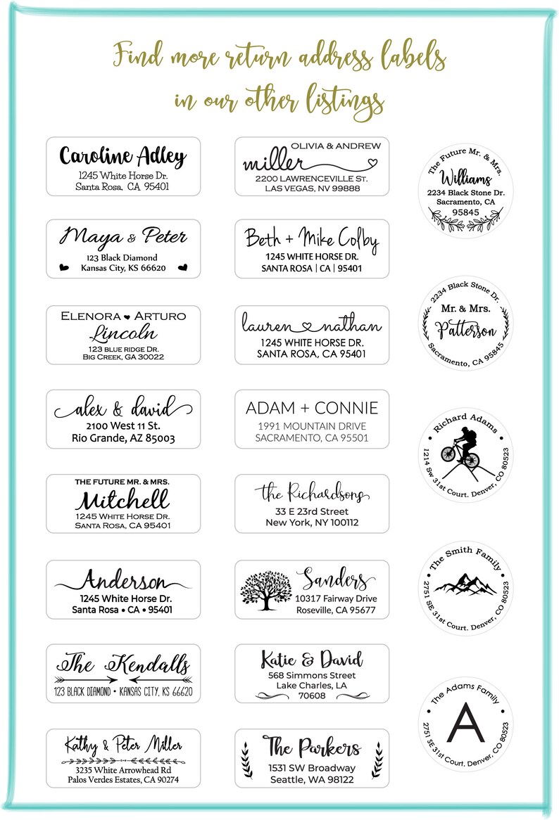 Return Address Labels Wedding Labels Bridal Address Labels Etsy