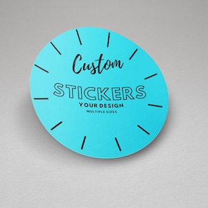 100 x Custom Circle Aufkleber / Etiketten! Ihr Design wird aufgedruckt. Bulk benutzerdefinierte Aufkleber + Etiketten. Hohe Auflösung und Qualität