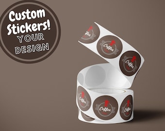 100 Custom Stickers: Circle or Rectangle, Your Design Printed