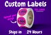 150 x Labels Your Own Design or Pre-Made Custom Roll Circle Labels ! Your own or premade design is printed / Bulk stickers - FAST SHIPPING 