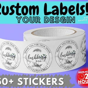 150 x Custom Roll Circle / Rectangle / Oval Labels & More! Your own design is printed 100+ Bulk custom stickers. High Resolution and Quality
