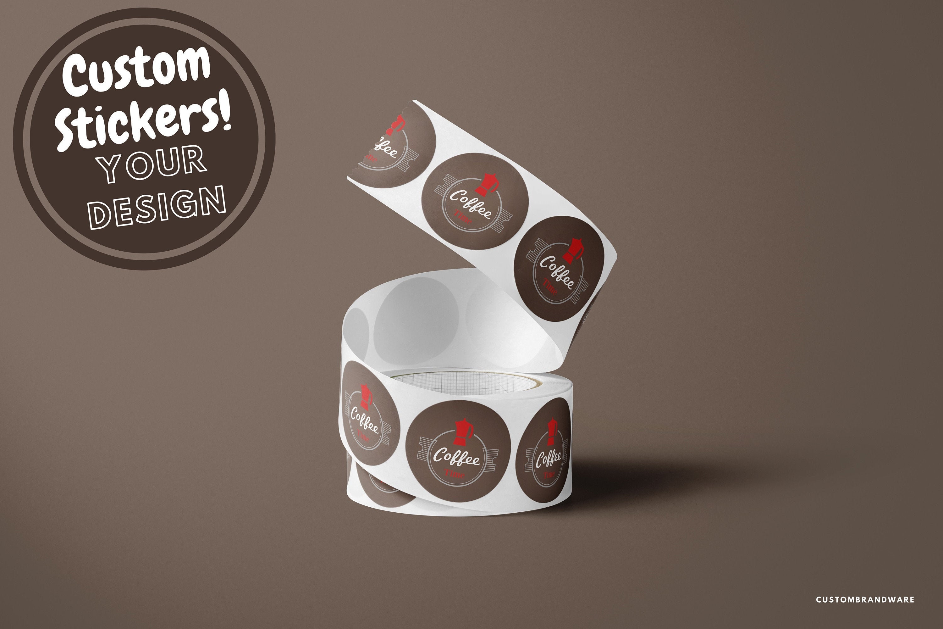 100 Custom Circle Stickers: Personalized Waterproof Labels - Etsy