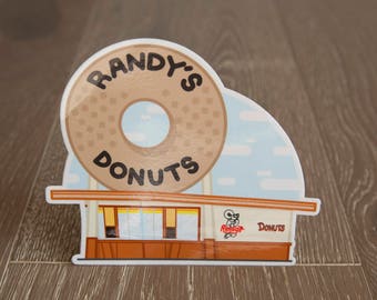 Randy's Donuts 4"x4" Die-Cut Stickers (Ensemble de 3)