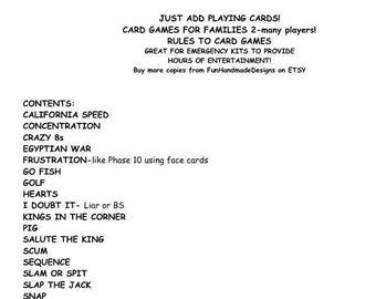 Instructions for 21 Family Friendly Card Games