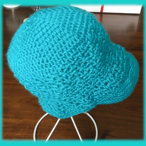 Chemo cap.  Brimmed chemo cap.  Handmade crocheted chemotherapy cap. Teal available now. Chemotherapy survivor cap. Keep head warm chemo hat