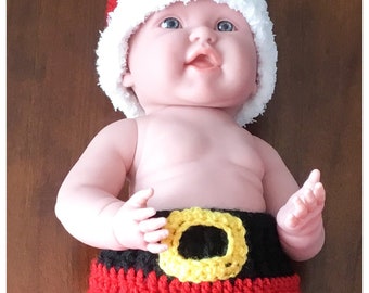 Ho, ho, ho!  Absolutely priceless baby Santa hat and pants.  Perfect for those unforgettable photos.  Boy Santa outfit.  Baby, Christmas