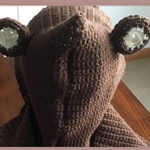 Love bears This cozy hooded scarf is perfect for you. Scarf is brown with tan and brown ears and is super soft and warm.For adults or kids image 10