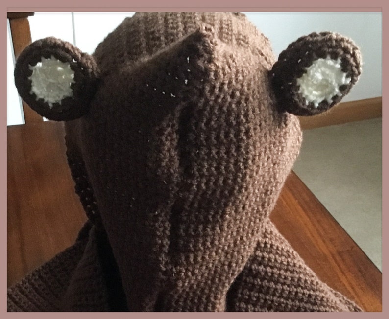 Love bears This cozy hooded scarf is perfect for you. Scarf is brown with tan and brown ears and is super soft and warm.For adults or kids image 10