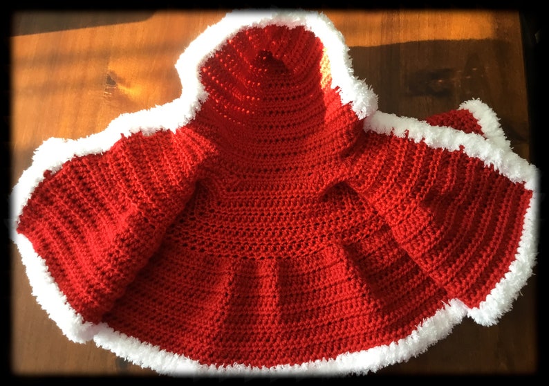 Gorgeous baby hooded coat with matching mittens Mittens have attached keeper. Hooded coat is super soft red and white with button closure