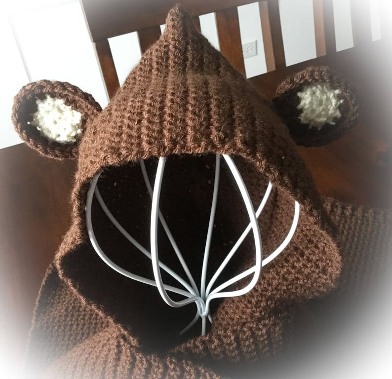 Love bears This cozy hooded scarf is perfect for you. Scarf is brown with tan and brown ears and is super soft and warm.For adults or kids image 3