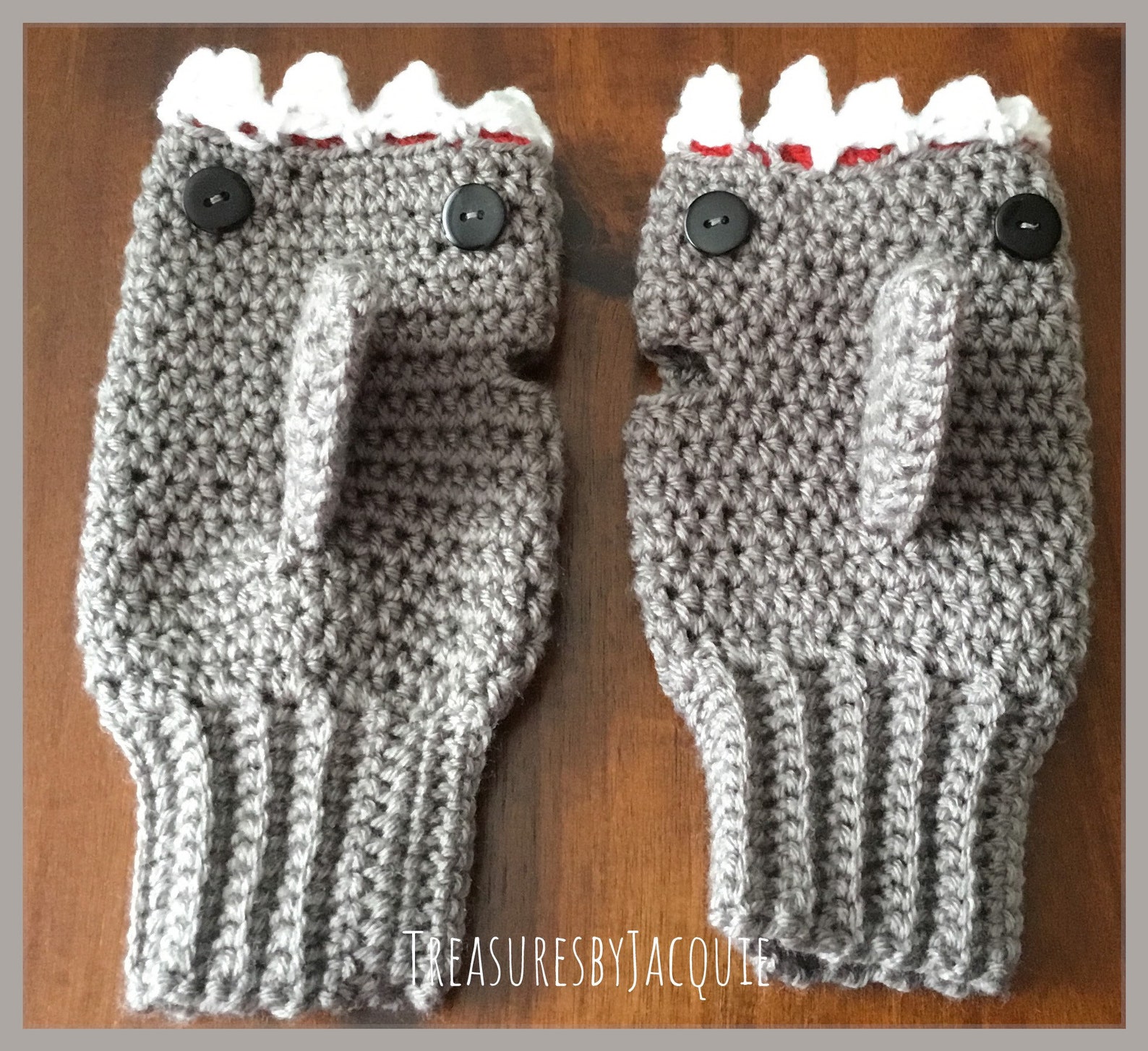 Crocheted Fingerless Shark Gloves Kids Shark Gloves Adult Etsy