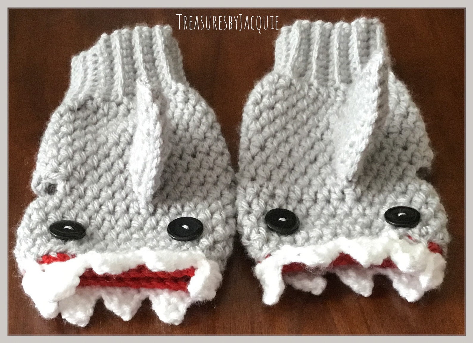 Crocheted Fingerless Shark Gloves Kids Shark Gloves Adult Etsy
