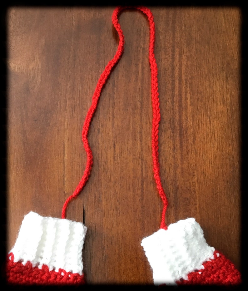 Gorgeous baby hooded coat with matching mittens Mittens have attached keeper. Hooded coat is super soft red and white with button closure