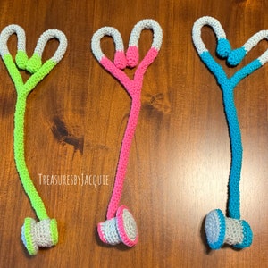 Crocheted Pretend Play Stethoscope and Blood Pressure Cuff Set image 3