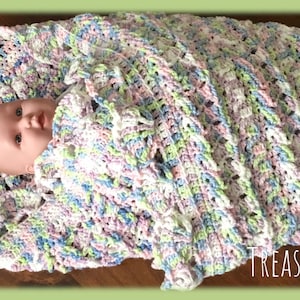 Crocheted Baby Blanket: Pastel Gender Neutral Crib Blanket
