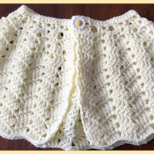Crocheted girls poncho, flower girl poncho, first communion poncho, girls shoulder wrap, girls poncho, girls capelet, flower girl