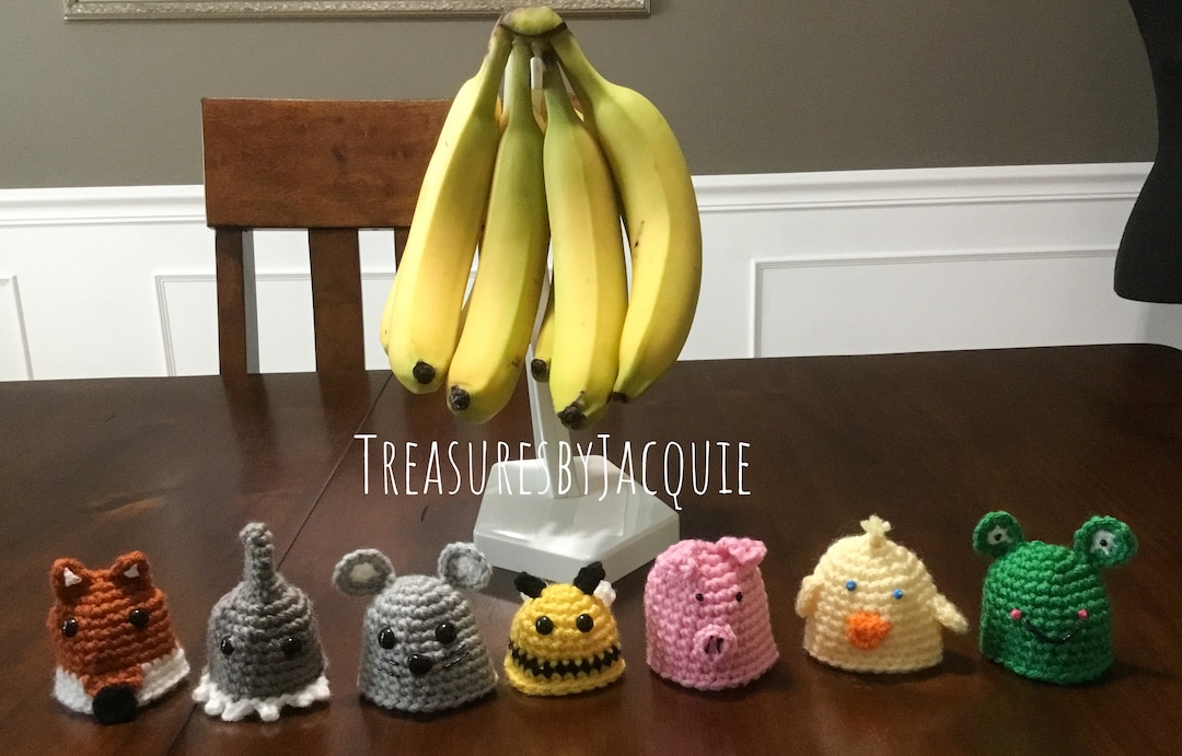 Crocheted Banana Hats, Banana Hat, Chicken Hats, Hats for Bananas, Hat for Banana, Hat for