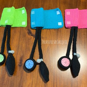 Crocheted Pretend Play Stethoscope and Blood Pressure Cuff Set image 2