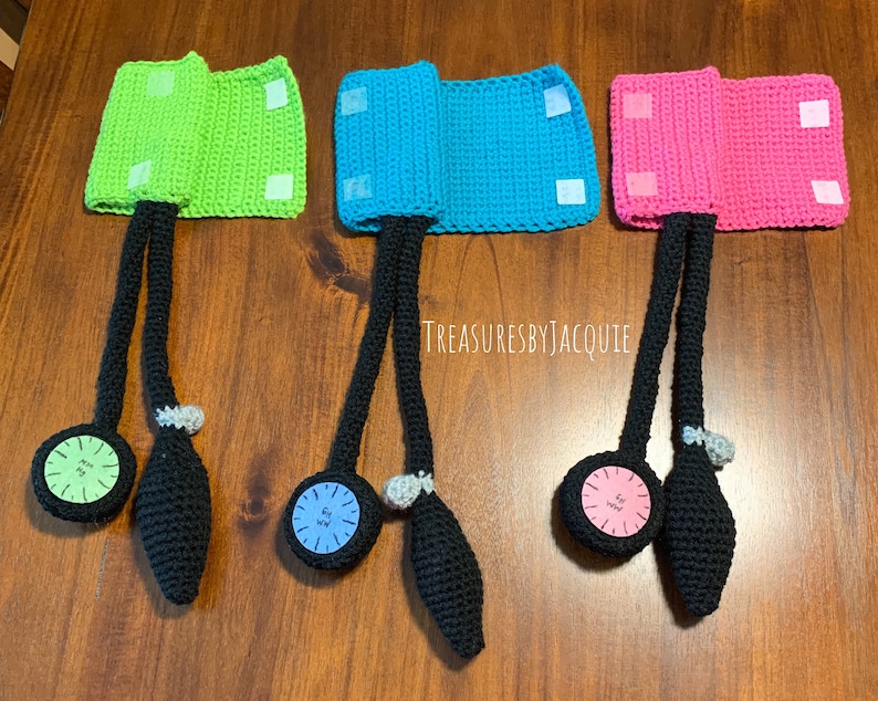 Crocheted Pretend Play Stethoscope and Blood Pressure Cuff Set image 2
