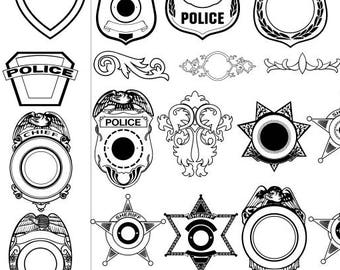 police shields, svg bundle, police officer vector art, dxf, ai, cdr, emp, cut file, silhouette, cricut, instant download,