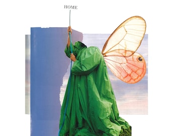 Decoración del hogar hecha a mano Collage / hada etérea caprichosa / collage digital para el hogar / regalo para amigos / arte de collage analógico / calentamiento de la casa