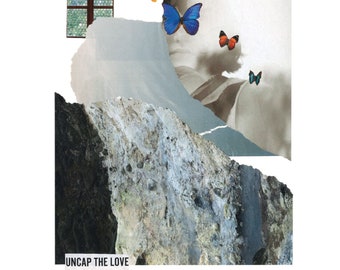 Handmade Home Decor Collage | Portrait | Butterfly | Landscape digital collage | gift for friend | analog collage art | housewarming