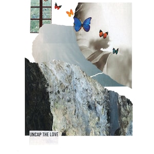 Handmade Home Decor Collage | Portrait | Butterfly | Landscape digital collage | gift for friend | analog collage art | housewarming