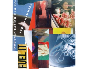 Collage abstracto hecho a mano / Colorido / Vibrante / Inspiración / Artista