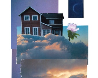 Collage de decoración casera hecho a mano / collage digital / regalo para amigos / arte de collage analógico / arte mural hecho a mano
