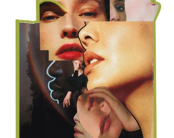 Collage de decoración casera hecho a mano / collage digital / regalo para amigos / arte de collage analógico / arte de pared hecho a mano