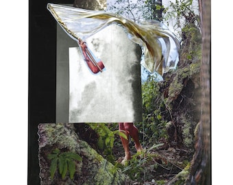 Collage abstracto hecho a mano / Hada del bosque / Escénica al aire libre / Etérea