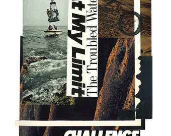 Collage único hecho a mano / collage digital neutro / regalo para amigos / arte de collage analógico / calentamiento de la casa