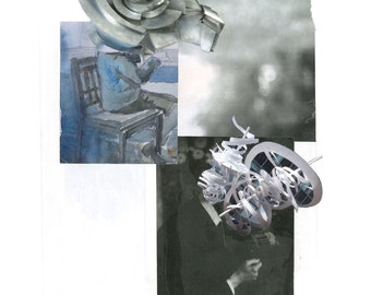 Collage abstracto hecho a mano