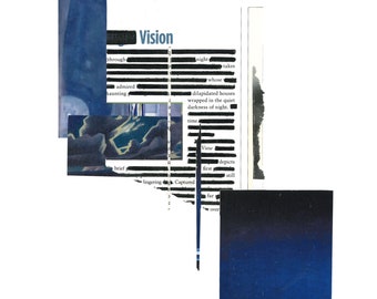Decoración del hogar hecha a mano Collage / Collage digital de poemas en bloque / regalo para amigos / arte de collage analógico / calentamiento de la casa