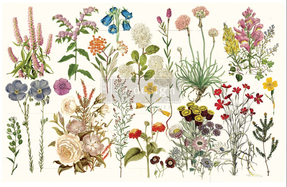 Wild Herbs Decoupage Tissue Paper Redesign With Prima Etsy