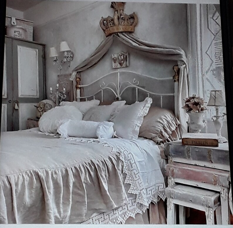 French Chateau Crown Bed Canopy with Hooks Exquisite Grand ...