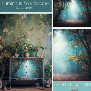 A1 Decoupage Fiber - Luminous Woodscape | Redesign With Prima | Furniture Upcycling