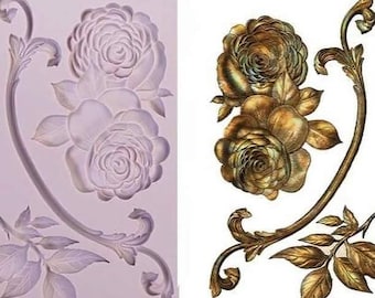 Victorian rose Decor Mould | Redesign With Prima | 8” X 5” (20 X 13cm)