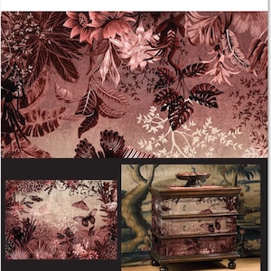 A1 Decoupage Fiber Paper | Sepia Rainforest | Redesign With Prima | Furniture Upcycling