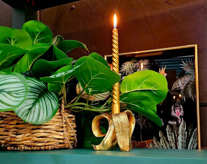 Gold Banana Candle Holder Silver Banana Candle Holder Black and Gold