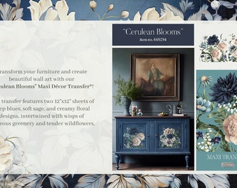 Cerulean Blooms | Redesign With Prima Maxi Transfer |