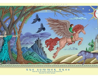 40th Anniversary Summer Tree Unicorn Poster